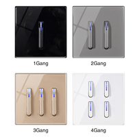 Interrupteur Mural à LED UK Universel, Prise Électrique USB, Bouton Piano Auto-réinitialisable, Interrupteur 4 Gang 1/2 Voie, Fabricant d'Interrupteurs