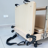 Plataforma Extensora Personalizada para Pilates, Caja de Sentado Móvil con 6 Resortes, Puede Almacenar en Posición Vertical, Clásica, Comercial, de Madera de Arce, Plegable