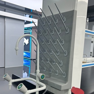 Séchoir de laboratoire mural <span class=keywords><strong>à</strong></span> 27 tiges, simple face, résistant aux produits chimiques, design moderne, en PP, avec égouttoir - Product Image 4