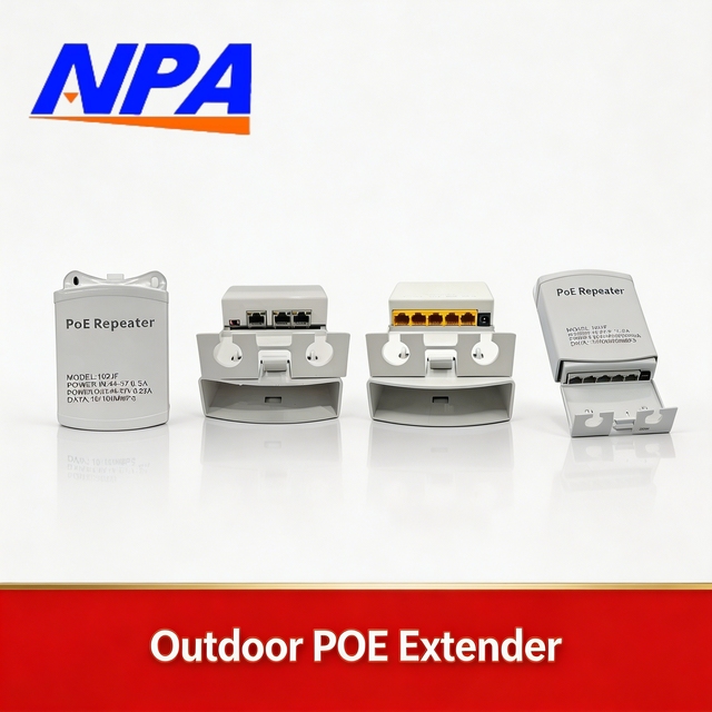 Outdoor PoE Extender Repeater 5-Port 10/100M Gigabit Waterproof VLAN IEEE 802.3af/at Plug and Play Stackable for IP Camera CCTV
