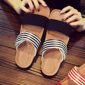 Pantofole elastiche <span class=keywords><strong>con</strong></span> suola spessa di tendenza moda <span class=keywords><strong>con</strong></span> cuscino in schiuma di sughero poggiapiedi antiscivolo scarpe da spiaggia all'aperto sandali da donna - Product Image 5