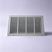 Grille de ventilation fixe à simple lamelle en acier laminé à froid 20*12 de haute qualité, revêtement poudré blanc, pour retour d'air centralisé au plafond