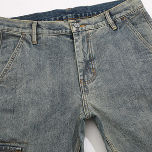 14 oz Selvage Denim Retro Loose Straight Casual <strong>Men's</strong> <strong>Jeans</strong> <strong>Red</strong> Summer Solid Japanese Raw Technique Selvedge Denim <strong>Jeans</strong> <strong>Men</strong> - Product Image 2