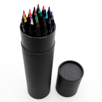 Marco — crayons de couleur personnalisés, papeterie en bois noir, pour dessin, 12 pièces