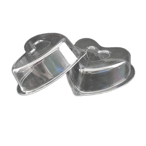 Plateau jetable en plastique transparent, forme de cœur, pour nourriture, chocolat, 50 unités - Product Image 1