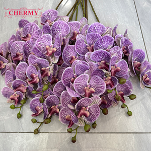 <span class=keywords><strong>Fleur</strong></span> artificielle d'orchidée violette de haute qualité DC180, toucher réaliste, pour centre de table de mariage et décoration intérieure - Product Image 4
