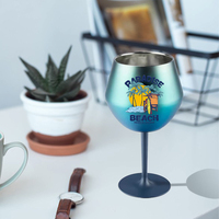 Gobelet à café en acier inoxydable 14 oz avec logo personnalisé, double paroi en verre SS304, 2 en 1, avec base amovible pour champagne et vin