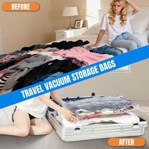 Juego de Bolsas de Vacío para Ropa de Viaje de la Mejor Calidad, Bolsas de Almacenamiento al Vacío Transparentes para Ahorrar Espacio, para Ropa de Cama y Zapatos, PA+PE 70um - Product Image 3