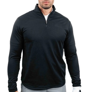 Chất Lượng Cao In Golf Quý Zip Áo Thun Tùy Chỉnh Thêu Logo Đàn Hồi Dệt Kim 1/4 Quý Zip Áo Thun - Product Image 3