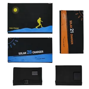 Gnnekrius便携式折叠式太阳能电池板8W 10W 21W 28w带USB或C型快速充电折叠式太阳能电池板