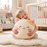 Peluche Ronde Personnalisée Chat en Gros, Jouet en Peluche Mochi Doux, Décoration Maison, Commande en Gros, Production en Masse, Jouet en Peluche OEM