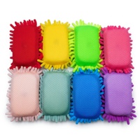 Éponge de lavage auto en microfibre chenille HM-P007, douce, très absorbante, outil de nettoyage pour le detailing auto, moto, camping-car, couleur personnalisée