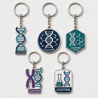 Porte-clés ADN personnalisés en gros de haute qualité, forme double hélice, souvenirs d'activités scientifiques en génétique, porte-clés pour scientifique