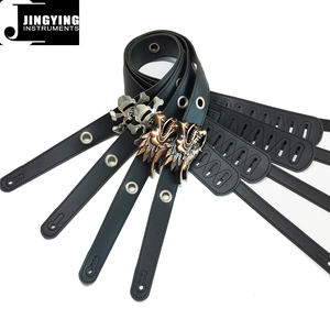 2025 musicale Jingying Custom con teschio/testa di drago in pelle cinghie per chitarra elettrica stile <span class=keywords><strong>Rock</strong></span> strumenti a corda accessori - Product Image 2