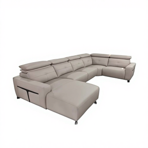 Sofás Modernos para el Hogar, Sofá Seccional de Cuero de Lujo en Forma de U, Muebles para Sala de Estar, Sofá Reclinable - Product Image 3