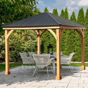 Imperméable <span class=keywords><strong>Petit</strong></span> <span class=keywords><strong>Jardin</strong></span> En Aluminium Pergola En <span class=keywords><strong>Bois</strong></span> Patio Gazebo Top Nature-inspiré Toit Pression Poudre Enduit - Product Image 2