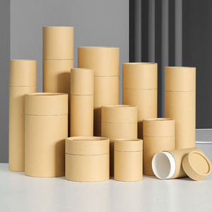 Caja <span class=keywords><strong>de</strong></span> Cartón Ecológica al por Mayor, Tubo Cilíndrico para Regalos, Redonda, Natural, Reciclable, <span class=keywords><strong>de</strong></span> Papel Kraft para Cosméticos y Regalos - Product Image 2