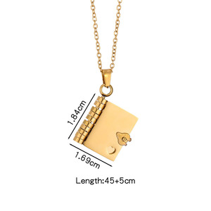 Collar con Colgante <span class=keywords><strong>de</strong></span> Libro <span class=keywords><strong>de</strong></span> Cartas <span class=keywords><strong>de</strong></span> <span class=keywords><strong>Amor</strong></span> Grabado en Acero Inoxidable, Estilo Europeo Americano, Chapado en Oro <span class=keywords><strong>de</strong></span> 18K, Diseño Minimalista <span class=keywords><strong>para</strong></span> Mamá - Product Image 6