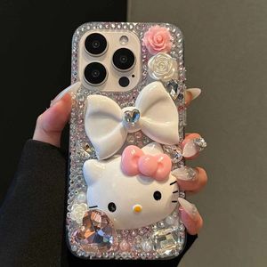 Cao cấp Rhinestone Bow Hello/Kitty trường hợp bảo vệ, thích hợp cho iPhone 15 14 13 12 11, với chức năng bảo vệ đầy đủ sang trọng - Product Image 3