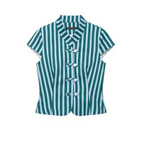 Ensemble Blouse et Pantalon Rayé à Nœuds Personnalisé 2026 – Tenue de Bureau Deux Pièces OEM/ODM Élégante pour Femme, Style Vintage Décontracté
