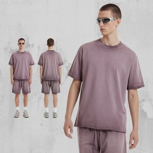 Camisetas con efecto desgastado por el sol, con dobladillo sin rematar, hombros caídos, estilo oversize, personalizadas, al por mayor, fabricante de camisetas - Product Image 1