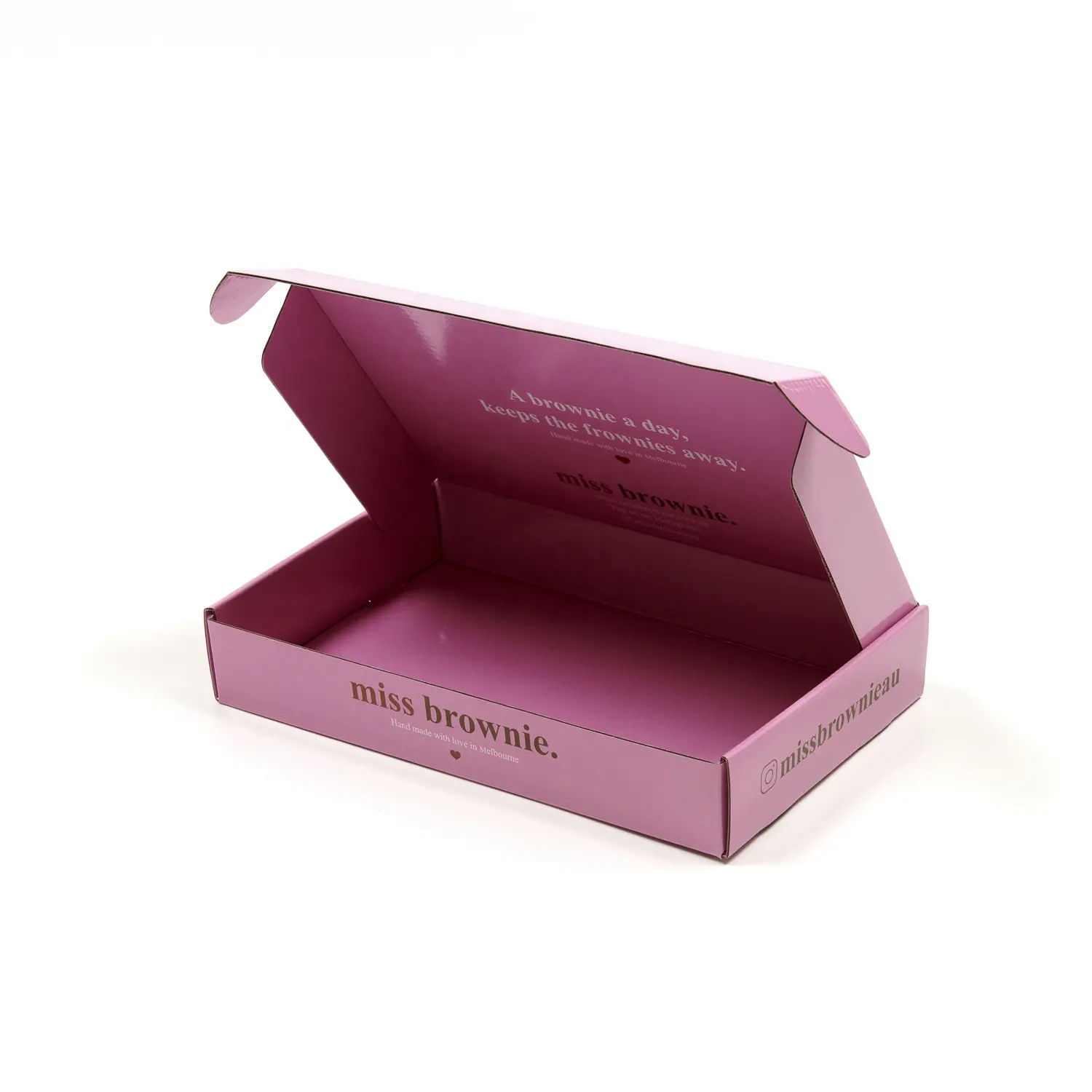 Exquisite Top-End angepasste Logo rosa Wellpappe Geschenk papier Mailer Box Verpackung mit Glanz Laminierung