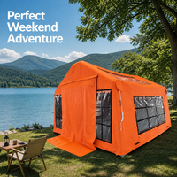 Tente de glamping de luxe gonflable, durable, en PVC, résistante aux intempéries, grand intérieur, portable