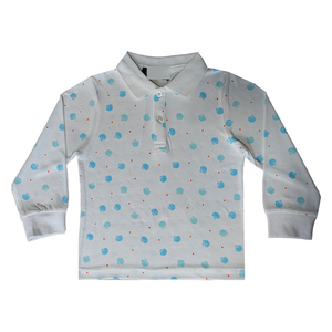 เสื้อโปโลเด็กแขนยาวลายทางสไตล์เรโทรลำลองสำหรับเด็กผู้ชายและเด็กผู้หญิงคอลเลคชั่นฤดูใบไม้ร่วง - Product Image 1