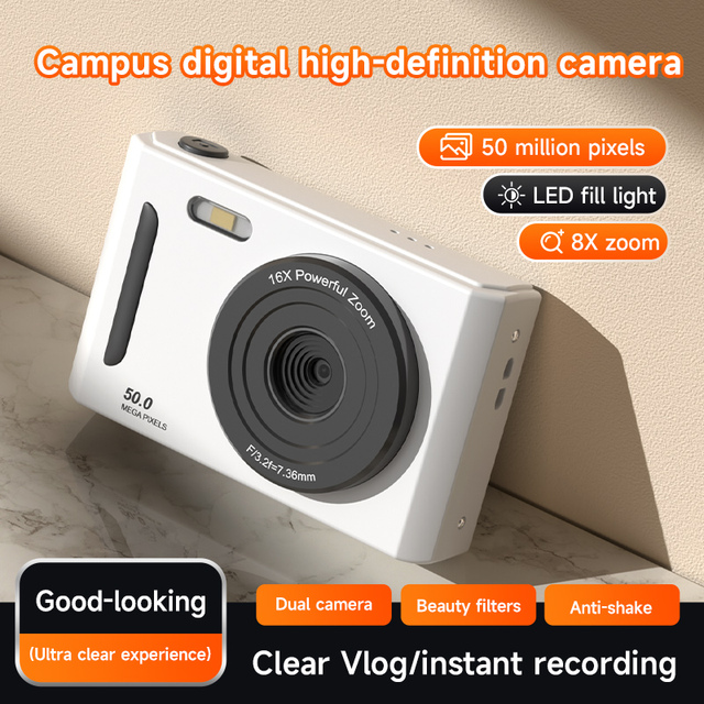 New Children's Camera Retro CCD 8x Zoom 1080 HD with Flash Display Compact Portable Point-and-Shot Camera