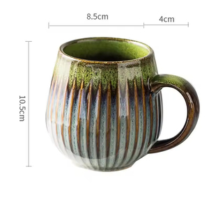 Mug à café ou thé en céramique de 500 ml, finition dégradée style rustique rétro, avec une grande poignée arrondie. - Product Image 6