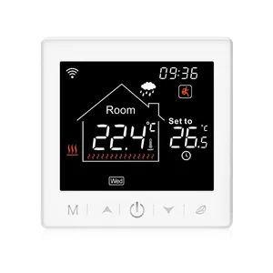 Akıllı Wi-Fi ısıtma termostatı dokunmaya duyarlı haftalık programlanabilir 485 modbus renkli LCD ekranlı termostat