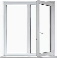 Nouvelle fenêtre en PVC à double battant et coulissante de style américain avec verre trempé et grille