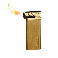 Briquet à gaz rechargeable en alliage pour pipe, flamme oblique, pour fumer la pipe à tabac, vente en gros