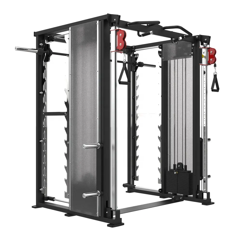 Peralatan kebugaran komersial pelatih Gym multifungsi 3D smith lat pull down mesin smith baris rendah