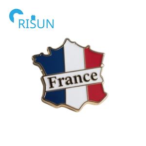 Fabrication métal émail personnalisé France broche broche carte française personnalisée épinglette insigne France drapeau national français épingles - Product Image 2