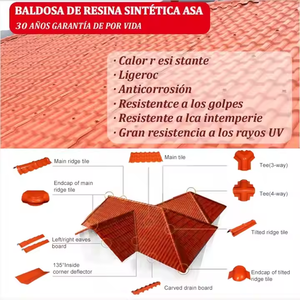 1050mm UPVC çatı kiremiti levhalar Tejas Plasticas De Plastico <span class=keywords><strong>PVC</strong></span> Teja Telha ASA UPVC İspanyol sentetik reçine çift roma çatı - Product Image 3