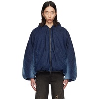 Veste matelassée à capuche en denim délavé de haute qualité, style streetwear, pour homme, personnalisable en usine