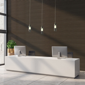 Pannello acustico fonoassorbente bianco ad alta densità da 24mm pannello acustico a doghe in legno MDF per stanza - Product Image 5