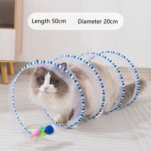 मज़ेदार कार्टून शैली डबल-हेड इंटरैक्टिव बिल्ली खिलौना के आकार ढहने वाले जीवन के लिए बिल्ली सुरंग - Product Image 4