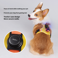 Neues Langlebiges Verstellbares Klassisches Schönes Einfaches Polyester Hundegeschirr-Set mit Leine Stoßfest mit Ortungsgerät Reflektierender Brustgurt