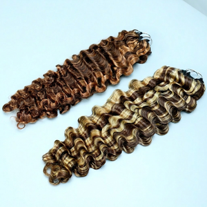 Extensiones de Cabello Humano FH Burmese Curly Miracle Knot Crochet, Color P4/30, P4/27, con Punta de Pluma, para Trenzas de Crochet - Product Image 2