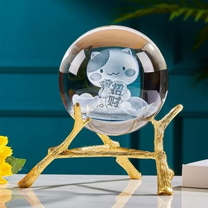 Trofeo de Premio en Forma de Domo Transparente, Esfera Decorativa de Cristal K9 al por Mayor, Base de <span class=keywords><strong>Metal</strong></span>, Grabado Láser Personalizado, Regalos de Amor en Cristal - Product Image 2