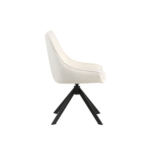 Silla Giratoria Moderna de Tela Bouclé con Base Piramidal de Metal para Sala de Reuniones - Product Image 3