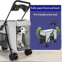 Poussette pliable multifonctionnelle légère pour chiens de taille moyenne/grande, chariot de voyage portable pour extérieur