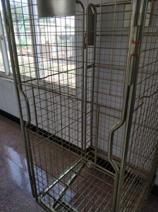 जस्ती <span class=keywords><strong>Foldable</strong></span> भंडारण रोलिंग पिंजरे गाड़ी तार जाल ट्राली - Product Image 4
