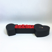 Offre Spéciale boîte à fleurs fête des mères LOGO personnalisable deux boîte à fleurs de connexion en forme de coeur boîte-cadeau de fleurs créative