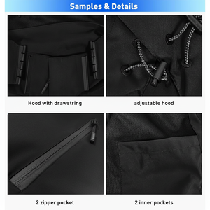 2025 chaqueta cortavientos ligera de tela recubierta personalizada para hombres y mujeres chaqueta de lluvia impermeable con capucha letras cosidas número XL - Product Image 1