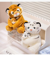 Sac à dos en peluche HBX simulant un tigre, un ours blanc et un panda, mignon, tendance pour enfant, fermeture éclair, unisexe