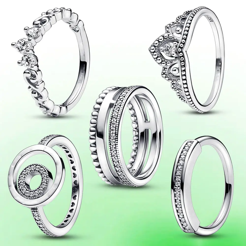 Elegante 925 Sterling Zilveren Prinses Kroon Ringen Fijne Sieraden Cadeau Voor Meisjes Vrouw Moeder Feest Bruiloft Kantoor Luxe Sieraden