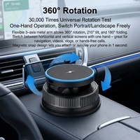 Support de chargeur sans fil pour tableau de bord 15W avec ventouse super puissante en gel, compatible avec les adaptateurs CarPlay sans fil